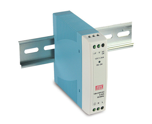 Carril malo 24vdc MDR-20 MDR-40 MDR-60 del dinar de la fuente de alimentación del pozo MDR-10-5