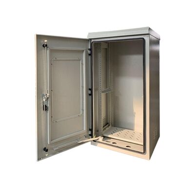 Gabinete para exteriores de acero galvanizado por encargo de 1,5 mm de espesor 14U con aire acondicionado de 1500 W para almacenamiento de baterías de estaciones de telecomunicaciones