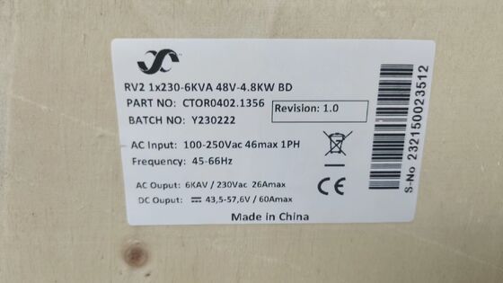 Eltek 4kw 230v DC Sistema de fuente de alimentación CTOR0201.001 Rectificador independiente con integración para telecomunicaciones