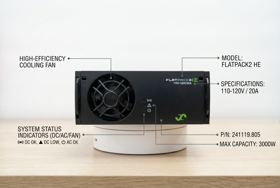 Módulo Rectificador Eltek Flatpack2 110Vdc 125Vdc 3000W Alta Eficiencia 1U altura P/N: 241119.805