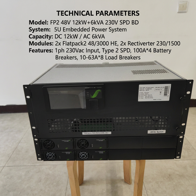 Sistema de alimentación de telecomunicaciones personalizado 115VAC 48Vdc 12KW 6KVA con rectificador modular Eltek 241123.102