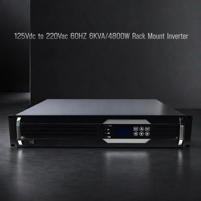 Inversor de onda sinusoidal pura de 6KVA para montaje en bastidor 2U de 19" con entrada de 125 VCC y UPS de servidor de salida de 220 VCA