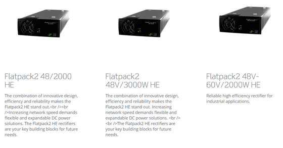 Sistemas Flatpack2 48V/24kW del rectificador de las telecomunicaciones