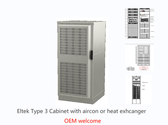 Tipo 3 gabinetes al aire libre de Eltek de las telecomunicaciones el 1.2m el 1.5m el 1.8m con Aircon
