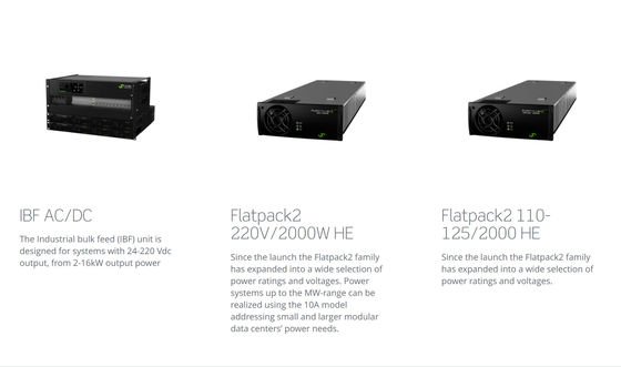 Sistema de Alimentación DC Industrial Eltek Flatpack2 IBB con Salida DC de 16 kW, Protección IP21 y Corriente Máxima de 300 ADC